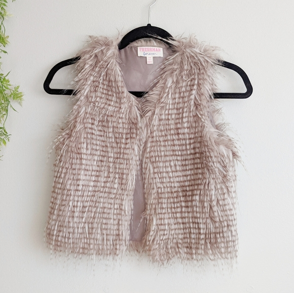 Freshman Forever Other - (Freshman Forever) Brown Gray Faux Fur Vest 7/8